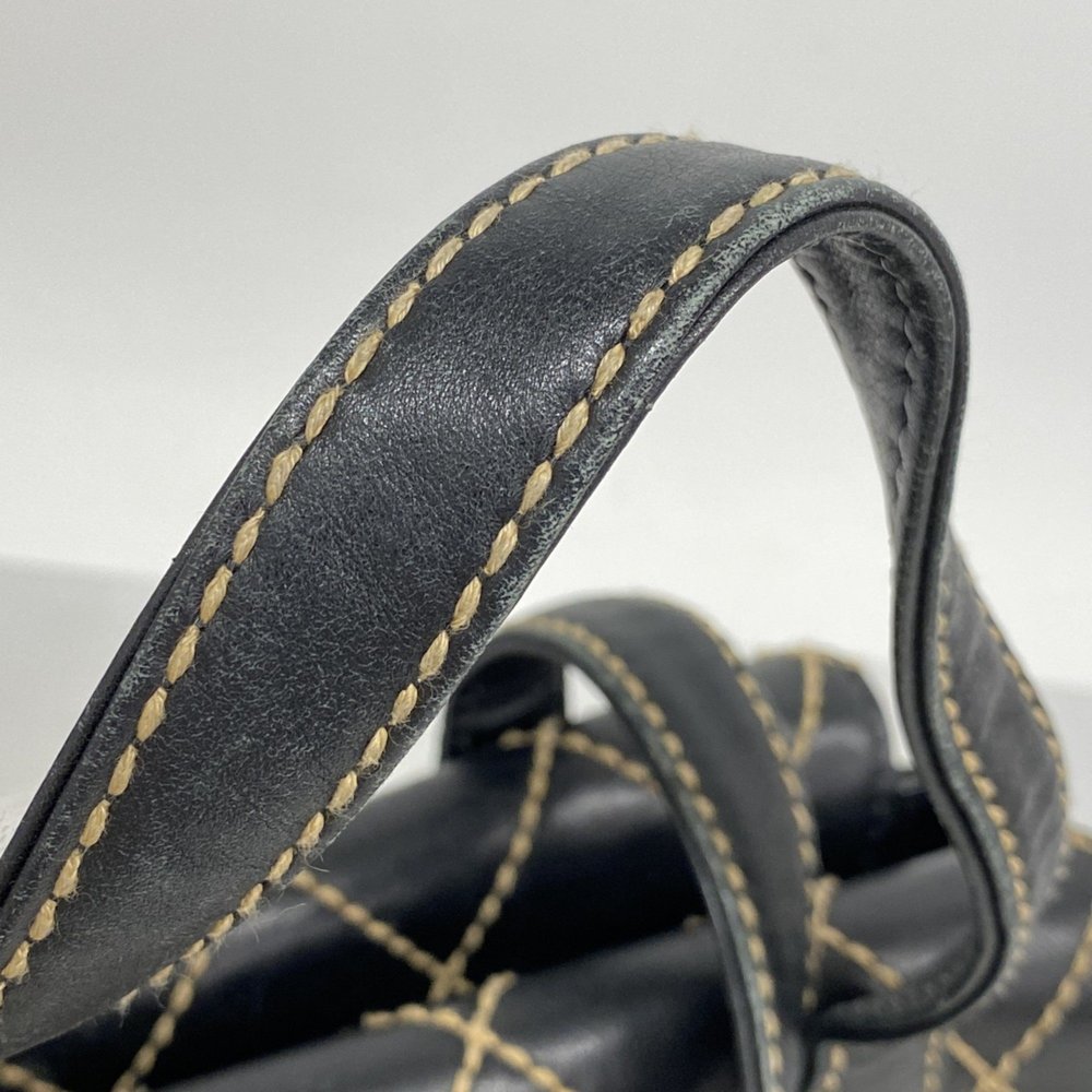 CHANEL Black Leather Wild Stitch Handbag 21x30x10cm Gold Hardware - Picture 9 of 12
